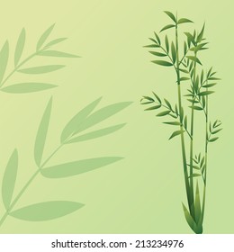 Vector illustration of bamboo on green background