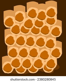 vector illustration of bamboo pipe