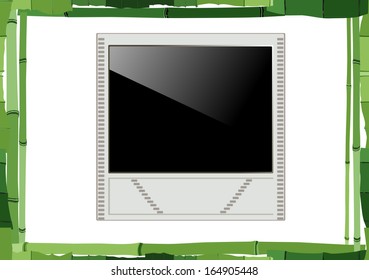 vector illustration bamboo tree frame