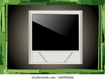 vector illustration bamboo tree frame