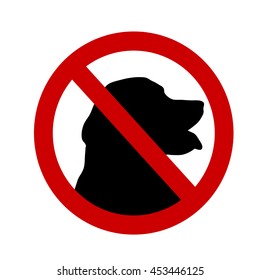 Vector illustration of the ban dog on a white background.