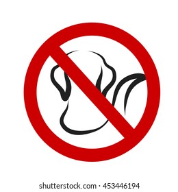 Vector illustration of the ban dog on a white background.