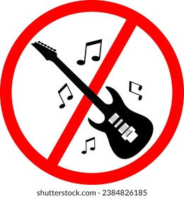 vector illustration of ban guitar on transparent background	