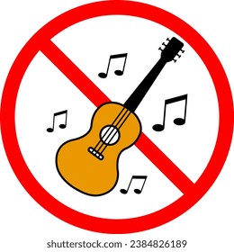 vector illustration of ban guitar on transparent background	