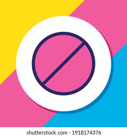 Vector illustration of ban icon colored line. Beautiful app element also can be used as block icon element.