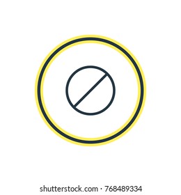 Vector Illustration Of Ban Outline. Beautiful App Element Also Can Be Used As Block Element.