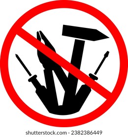 vector illustration of ban tool on transparent background