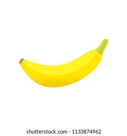 Vector illustration of a banana. Fruit icon. Colorful flat design element for web sites banners, infographics, printed materials.