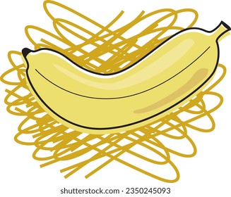 vector illustration of banana, good for education, food,sales, banner
