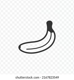 Vector illustration of Banana icon in dark color and transparent background(PNG).