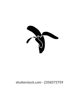 vector illustration of banana Icon on white background, Suitable for illustrating healthy eating, recipes, local farm. Solid silhouette vector