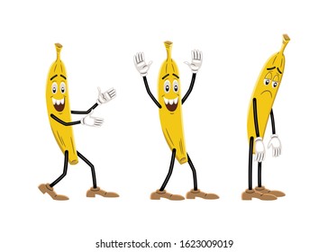 Vector Illustration Banana Like Cartoon Character Stock Vector (Royalty ...