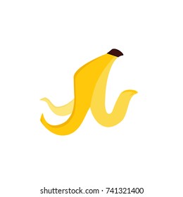 Vector illustration banana peel icon isolated on white background. Trash and garbage symbol