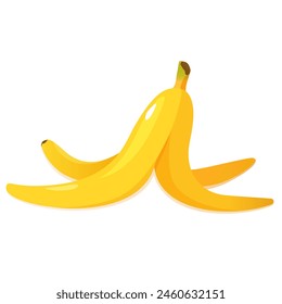 Vector illustration of banana peel isolated on white background.	
