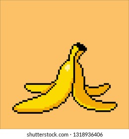 Vector illustration banana in pixel art