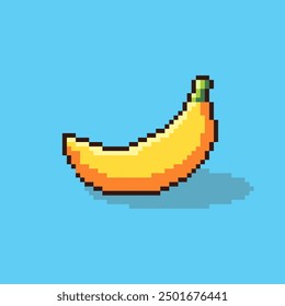 Vector Illustration of banana with Pixel Art Design, perfect for game assets themed designs