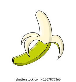 a vector illustration of a banana with a simple design, suitable for everything cartoon or vector