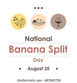 Vector Illustration For Banana Split Day In August