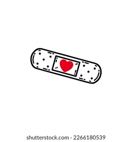 vector illustration of bandage with heart concept