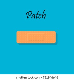 Vector illustration of Bandage Plaster or Aid Band. Plaster for emergency treatment.
