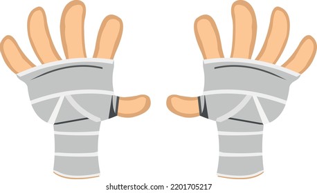 Vector illustration of bandaged cartoon hands