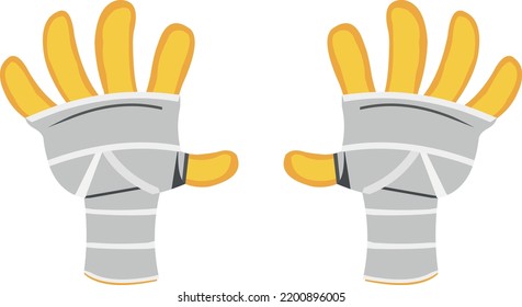 Vector illustration of bandaged yellow cartoon hands