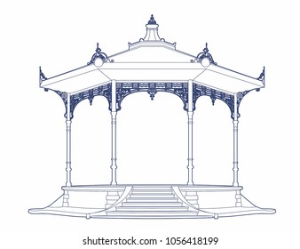 Vector illustration of a bandstand, EPS 10 file