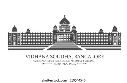 Vector illustration of Bangalore Vidhana soudha also known as legislative assembly