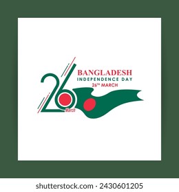 Vector illustration of Bangladesh Independence Day social media feed template