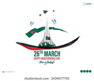 Vector illustration of Bangladesh Independence Day social media feed template
