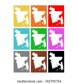 vector illustration of Bangladesh maps