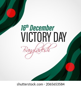 Vector illustration for Bangladesh victory day, national day, soldiers, flag hoisting, pigeon, mountain on abstract background with patriotic color theme.