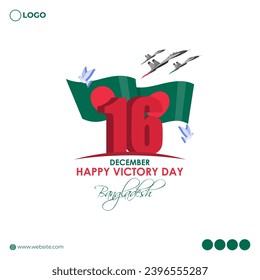 Vector illustration of Bangladesh Victory Day social media feed template