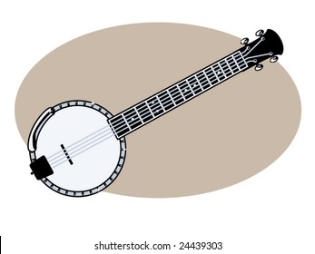 Vector Illustration Of A Banjo