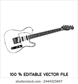 Vector illustration of banjo isolated on a white background. Black and white Banjo, musical instrument in flat style.