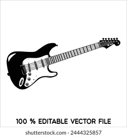 Vector illustration of banjo isolated on a white background. Black and white Banjo, musical instrument in flat style.