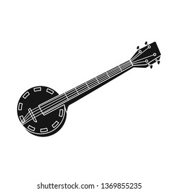 Vector illustration of banjo and musical sign. Collection of banjo and traditional stock vector illustration.