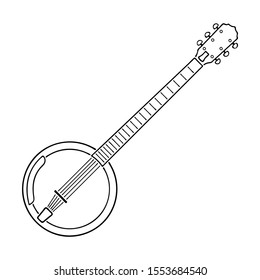 Vector illustration of banjo on white background