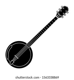 Vector illustration of banjo on white background