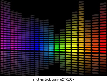 Vector illustration of a bank of 3D spectrum lights