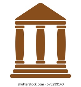 Vector Illustration of Bank in Brown Icon
