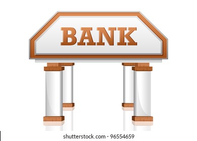 vector illustration of bank building icon against white background