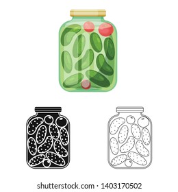 Vector illustration of bank and cucumbers symbol. Set of bank and salty   stock vector illustration.
