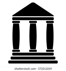 Vector Illustration of Bank Icon in Black
