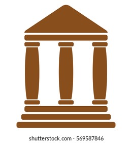 Vector Illustration of Bank Icon in Brown
