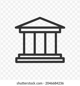 Vector illustration of bank icon in dark color and transparent background(png).