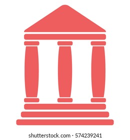 Vector Illustration of Bank Icon in red
