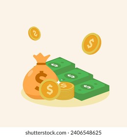 vector illustration of bank money

