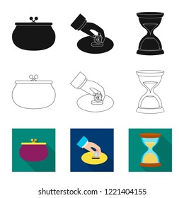 Vector illustration of bank and money logo. Collection of bank and bill vector icon for stock.