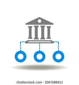 Ilustración vectorial de la red bancaria. Símbolo de tecnología bancaria en línea.